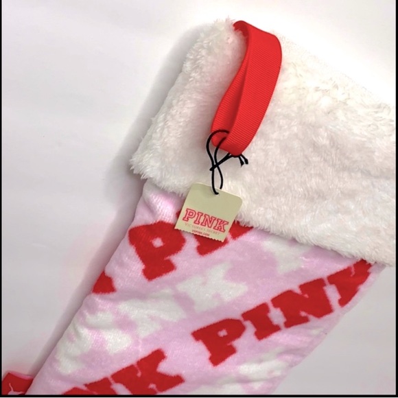 PINK Victoria’s Secret | Pink Soft Christmas Stocking | Holiday Sock | Festive - Picture 2 of 5